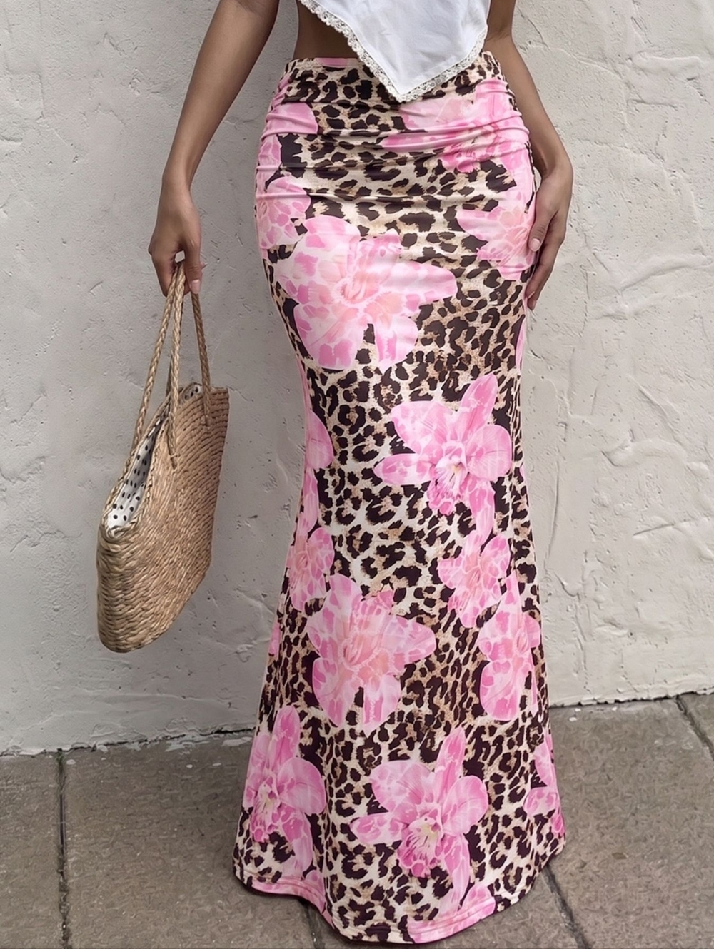 Fierce Floral Leopard Maxi Skirt